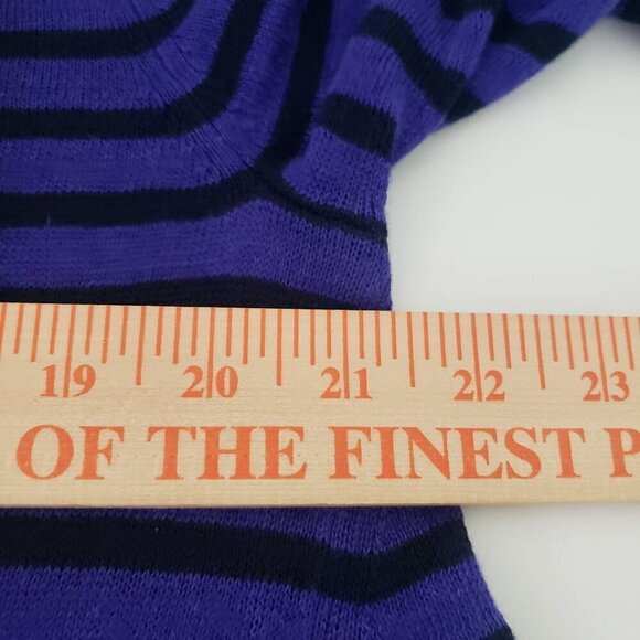J Crew 100% Linen Shirt Stripe Lightweight Summer Blue Black Womens Size Medium - Picture 8 of 9